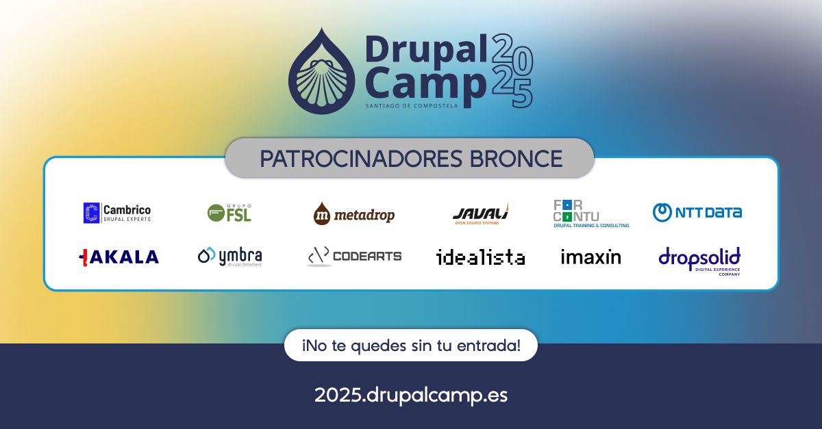 cartel patrocinadores drupal camp