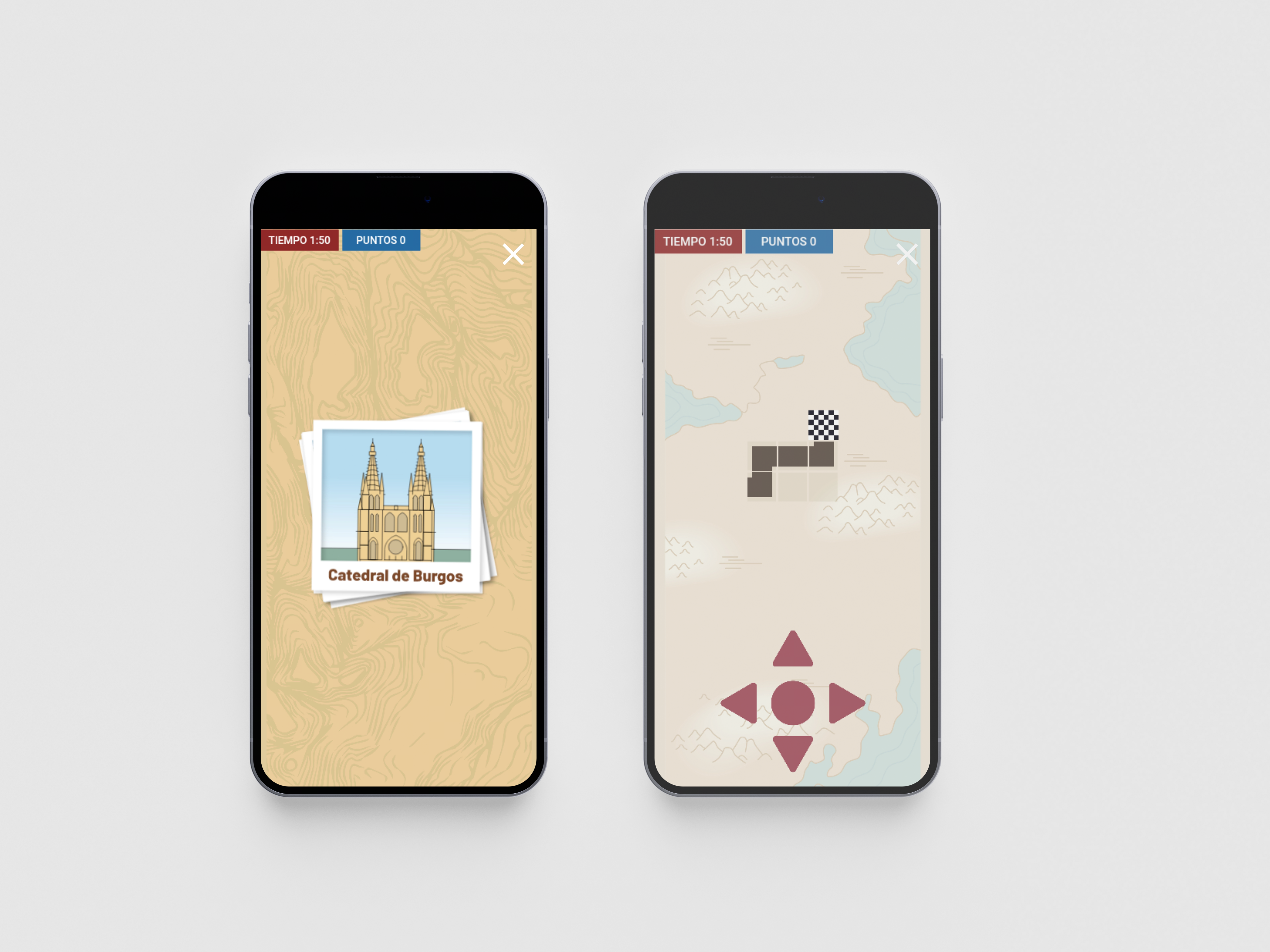 Image showing the N-Back and Circuit cognitive rehabilitation mini-games, designed to exercise working memory, attention and processing speed through a clear and visual mobile interface.